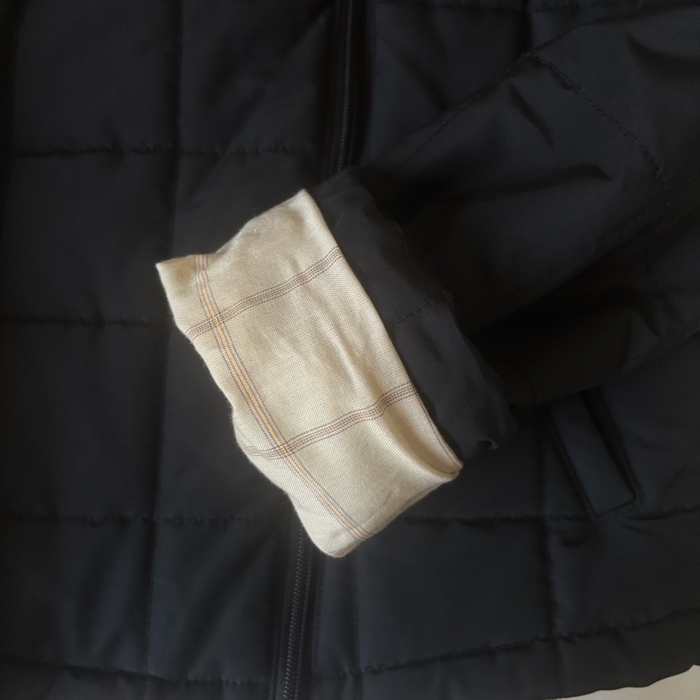 Black Quilted Lightweight Puffer Jacket with Removable Faux Fur Collar Size 8 - Picture 12 of 14